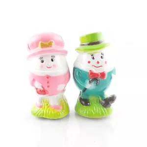 Vintage 1977 Salt & Pepper Shakers Humpty Dumpty and Wife Hong Kong - Picture 1 of 6