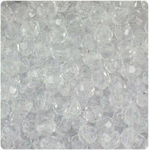  1000 Beads Clear Acrylic FACETED ROUND Spacer Bead 8 mm Jewelry or Fishing DIY - Picture 1 of 4