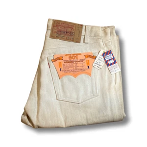 New~NWT~Vintage 1984 Mens Levis Original 501 Jeans White IRREGULAR 32X38 - Picture 1 of 7