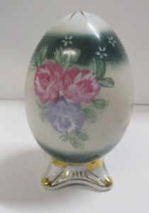 Formalities by Baum Bros Large Porcelain Flower Egg, Vintage  7" Tall