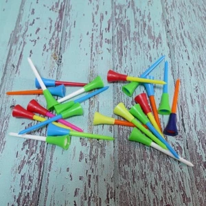 Silicone Golf Tee 3-1/2 in Multi Color Random 20 Piece Set - Picture 1 of 9