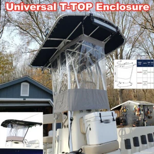 Universal T-TOP Enclosure Spray Shield Clear Spray Curtain Fit for Boat Consoles - Picture 1 of 13
