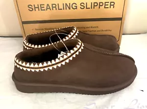 Nuove pantofole unisex firmate Kirkland in shearling - SCEGLI LA TAGLIA - MARRONE - Foto 1 di 7