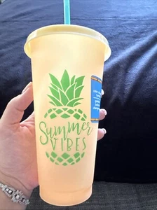 Color Changing Tumbler With Straw “Summer Vibes” - Picture 1 of 5