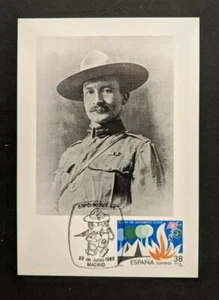 1983 75th Anniversary Boy Scout Postcard First Day Cover FDC Madrid Spain - Picture 1 of 2