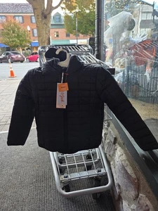 Cat and Jack hooded winter quilted jacket with fleece lining BLACK or PINK - Picture 1 of 18