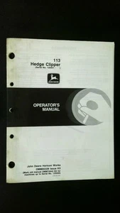 John Deere Hedge Clipper Operator's Manual OMM95328 Issue K0 113 120001 - Picture 1 of 2