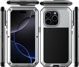 iPhone 16 Pro Max 6.9" Metal Case, Heavy Duty Shockproof Armor - Picture 1 of 5