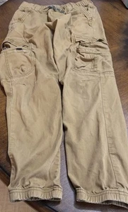 Wrangler Boy’s 14 Slim Elastic Pull On Pants Stretch Gamer Cargo Khaki Pants - Picture 1 of 5