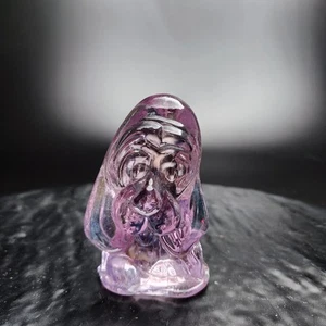 Wikinger Basset Hound Rose/Violett Kunst Glas Hund Figur Bluenique mit Aufkleber 4 🐶 - Bild 1 von 5