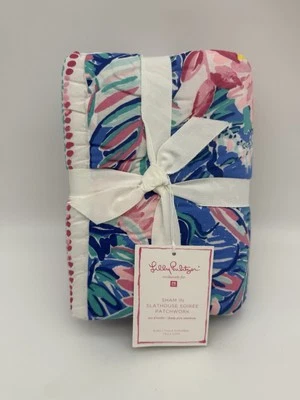 NWT Pottery Barn Teen Lilly Pulitzer Slathouse Soiree Patchwork Euro Quilt Sham