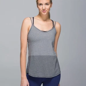 Lululemon Breezy Tank Divided Stripe Heathered Light Grey Heathered Dark Slate - Picture 1 of 14