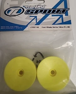 LOSI LOSB1146 FRONT WHEELS NARROW YELLOW (PAIR) MB - Picture 1 of 2