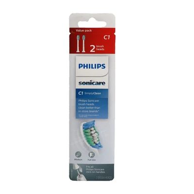 Philips Sonicare Cabezales de Cepillo de Dientes Genuinos Simplemente Limpios, Paquete de 2 Blancos, HX6012/04 Foto 1 de 4