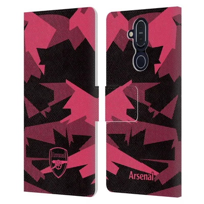 ARSENAL FC CREST AND GUNNERS LOGO LEATHER BOOK CASE FOR MICROSOFT NOKIA PHONES - Image 1 of 4