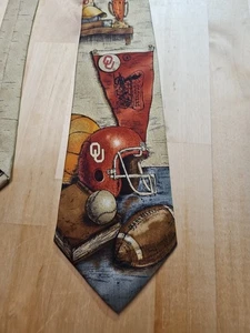University of Oklahomers Sooners Football Neck Tie Eagles Wings 100% Silk  - Picture 1 of 13