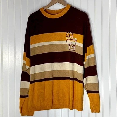 Vtg Phat Farm XL Striped Sweater Crewneck Y2K 90s Streetwear Hip Hop Embroidered - Image 1 of 4