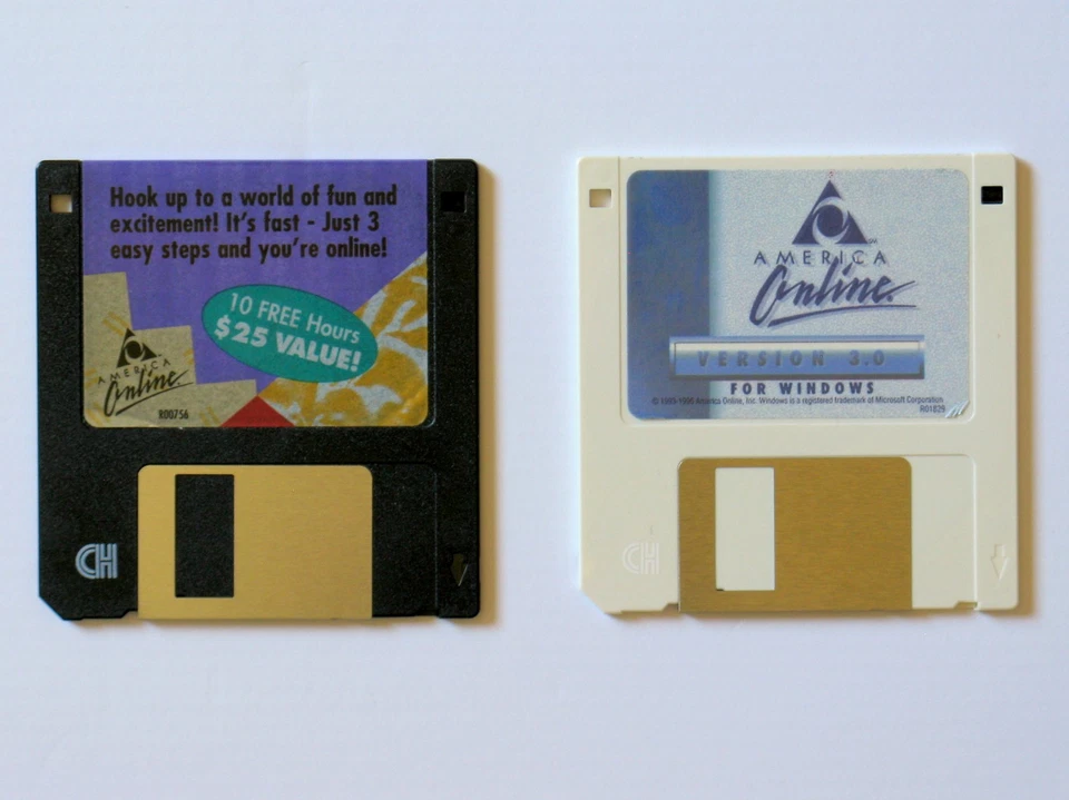 👀 Vintage AOL Ver. 3.0 on 3.5" 1.44MB Floppy Disk, 💾✅🆗 , 💲FREE COMBO SHIP💲 - Image 1 of 1