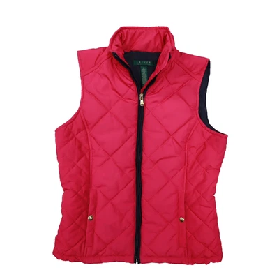 Lauren Ralph Lauren Pink Full Zip Quilted Puffer Vest Women's size Small - Image 1 of 4