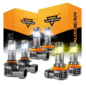 For Ford Escape 2017-2025 AUXBEAM LED Headlight High Low White+Fog Light Yellow - Picture 1 of 12