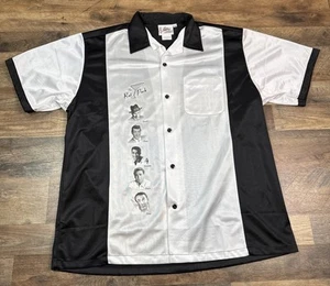 Vintage Cruisin USA Blue & White The Rat Pack Bowling Shirt Men's Size Large - Picture 1 of 12