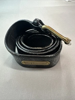 Cinturón de cuero italiano vintage Polo Ralph Lauren 36-37 hebilla de latón preppy Foto 1 de 4