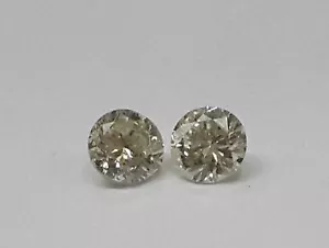 2.6mm 2pc Natural Non-treated Diamonds I Color SI1 Clarity Brilliant Cut Round - Picture 1 of 2