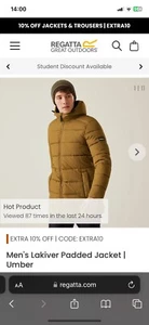 Regatta Men's Lakiver Padded Jacket | Umber - Picture 1 of 6