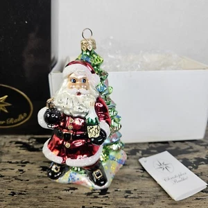 Vintage Christopher Radko Millennium Cheer Santa mit Baum 2000 Jahre Weihnachtsschmuck - Bild 1 von 12
