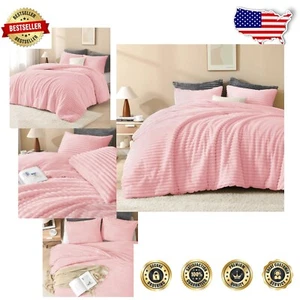 Ultra-Soft Pink Microfiber Comforter Set with Fluffy Pillowcases - Full Size - Picture 1 of 9