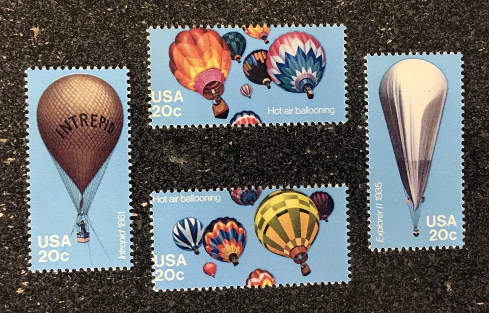 1983USA 20c #2032-2035 Hot Air Balloons - Set of 4 Singles - Mint NH  ballooning - Image 1 of 1