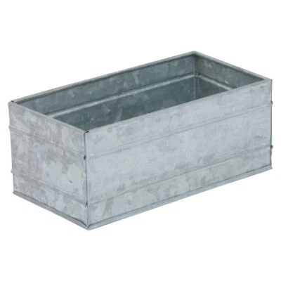 PREMIER HOUSEWARES Drummond Rectangular Open Tissue Box Galvanised Steel Grey Paper Towel Holder