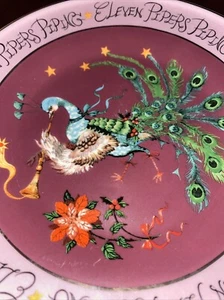 Anthropologie 12 Days Christmas Plate 11 Pipers Phannapast Taychamaythakool NEW - Picture 1 of 3