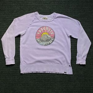 Sweat-shirt vintage du parc national de Yosemite pour femmes à encolure ras-du-cou violet rose XL