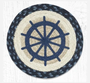 Set 2 tovagliette/rivestimento/orologio rotondi in juta intrecciata. RUOTA NAVE. Tappeti di terra.10" - Foto 1 di 1