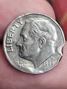 1999 P ROOSEVELT DIME ERROR - Picture 1 of 3