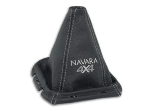 FOR NISSAN NAVARA D40 05-09 GEAR BOOT GAITER LEATHER EMBROIDERY GRAY FRAME 180mm - Picture 1 of 7