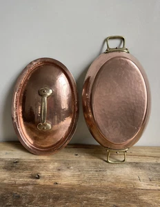 The Bridge Company Hammered Copper Au Gratin Pan with Lid – 32cm - Picture 1 of 12