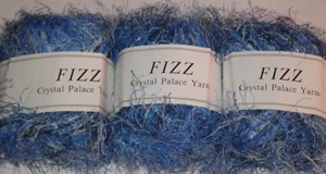 Lot of 3 Skeins, Crystal Palace Fizz Yarn, Eyelash, 50 g, 120 yds, #7224 Jeans - Picture 1 of 6