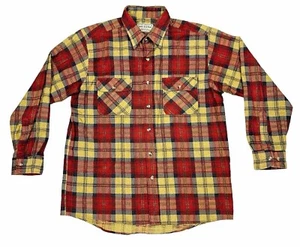 Arizona Jean Co. Men's Long Sleeve Flannel Shirt Size M Red Plaid Lumberjack - Picture 1 of 10