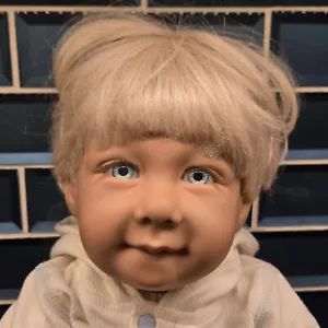 Pat Secrist Mylo 21" Realistic Reborn Baby Doll Blonde Hair Blue Eyes 1993 - Picture 1 of 17