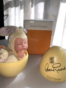NIB Anne Geddes Newborn Baby Bunny Doll in Egg 2007 SIGNED Limited Ed 127/150 - Picture 1 of 9