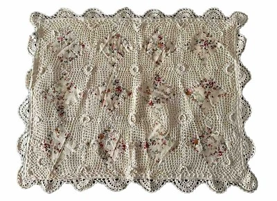 Funda de almohada de ganchillo grande 30”x 25” nueva Boho Shabby Chic Cottage Core Foto 1 de 4