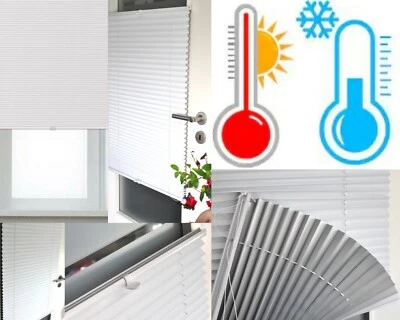 Thermo Plissee Klemmfix Verdunkelung Faltrollo ohne Bohren Klemmträger Easy-Fix - Bild 1 von 4