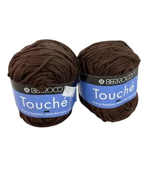 Lote de 2 hilados Berroco Touche marrón chocolate 50 algodón 50 modales 1,75 oz AT579 Foto 1 de 4