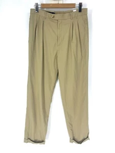 Bobby Jones Players Golf Trouser Pants Mens Size 34 Tan Tencel Cotton Pleated - Picture 1 of 11
