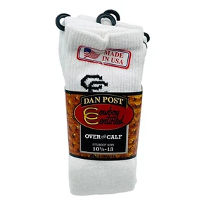 Dan Post White Socks Men's Cowboy Certified Over The Calf DPCBC10 - Picture 1 of 4