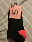 Girl 3 Pairs Trainer Socks Black Coloured Heel Shoe UK 4-5 1/2 Euro 36 1/2-38 