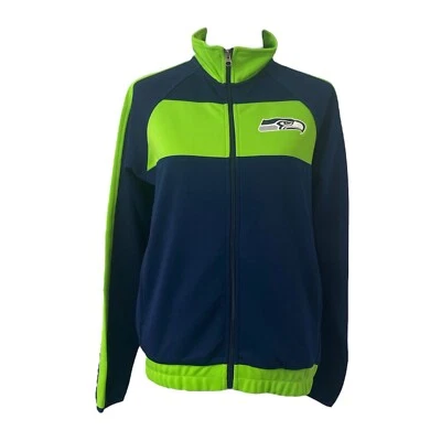 Chaqueta deportiva mediana para mujer Seattle Seahawks azul y verde cremallera completa Foto 1 de 4