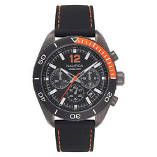 Mens Wristwatch NAUTICA KEY BISCAYNE NAPKBN008 Chrono Silicone Black Sub 100mt